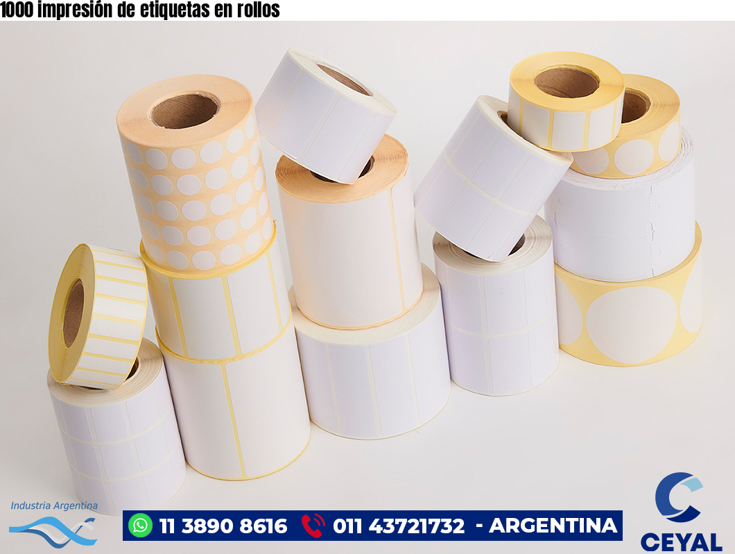 1000 impresión de etiquetas en rollos