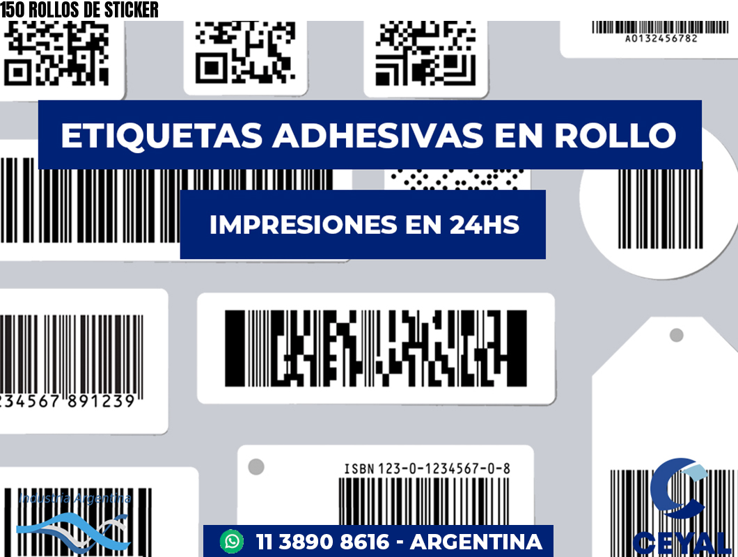 150 ROLLOS DE STICKER