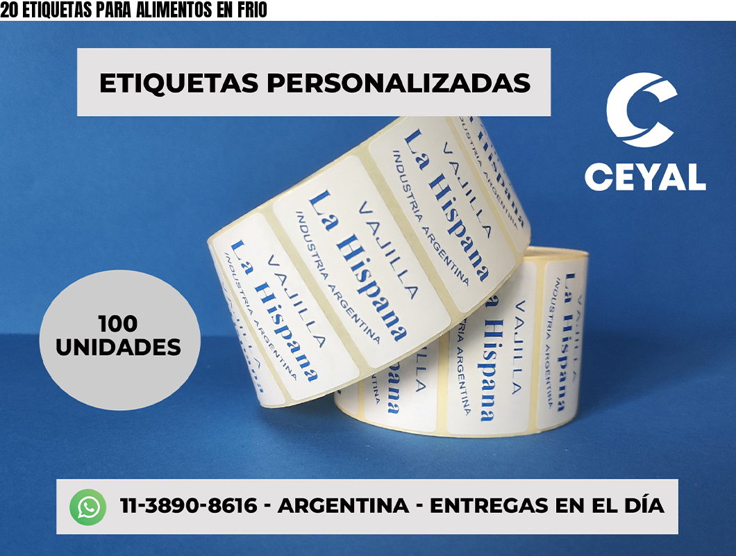 20 ETIQUETAS PARA ALIMENTOS EN FRIO