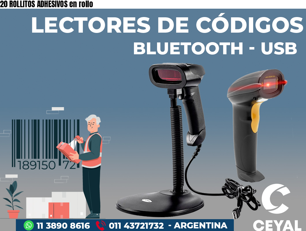 20 ROLLITOS ADHESIVOS en rollo