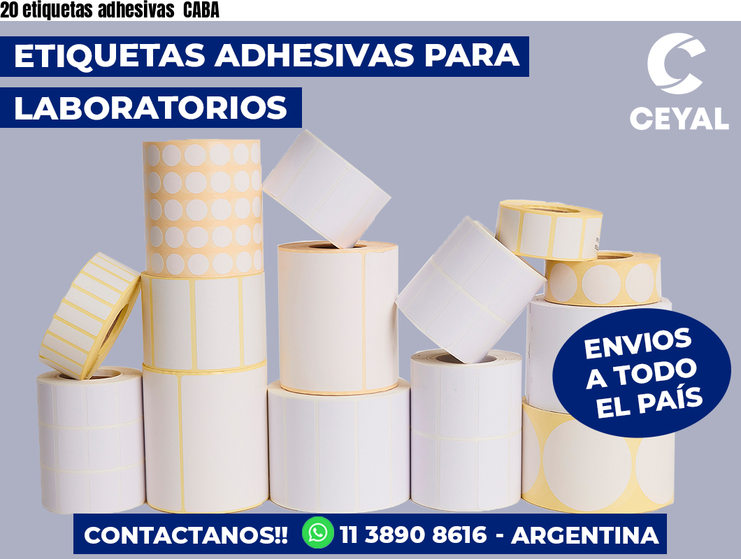 20 etiquetas adhesivas  CABA