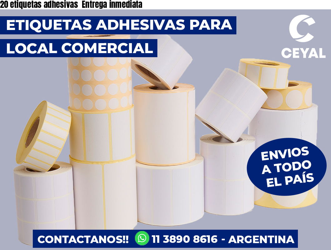 20 etiquetas adhesivas  Entrega inmediata