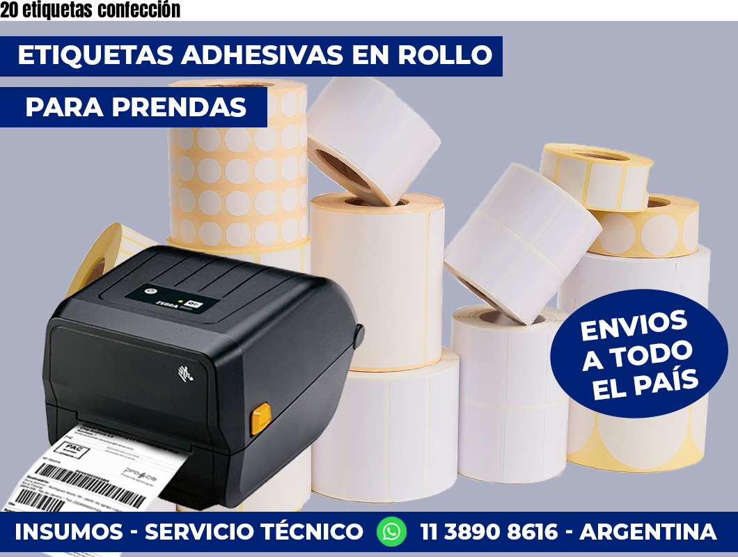 20 etiquetas confección