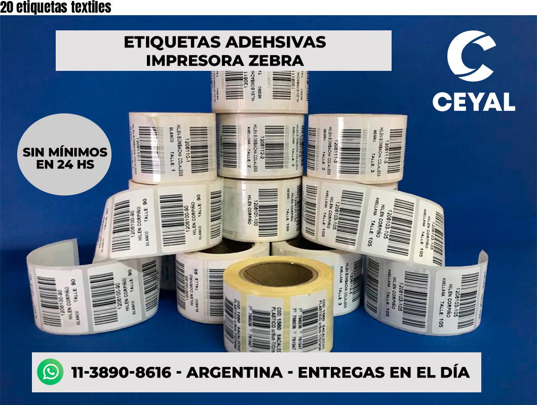 20 etiquetas textiles