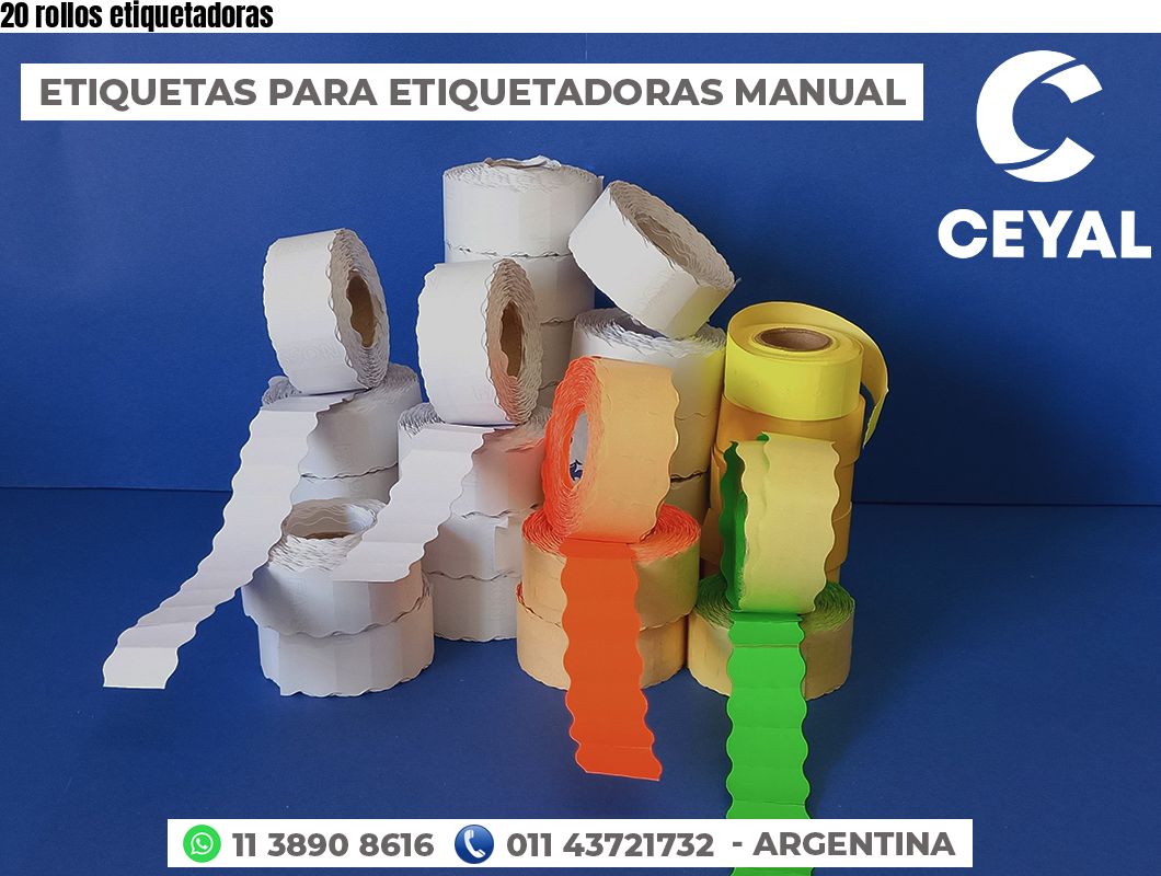 20 rollos etiquetadoras
