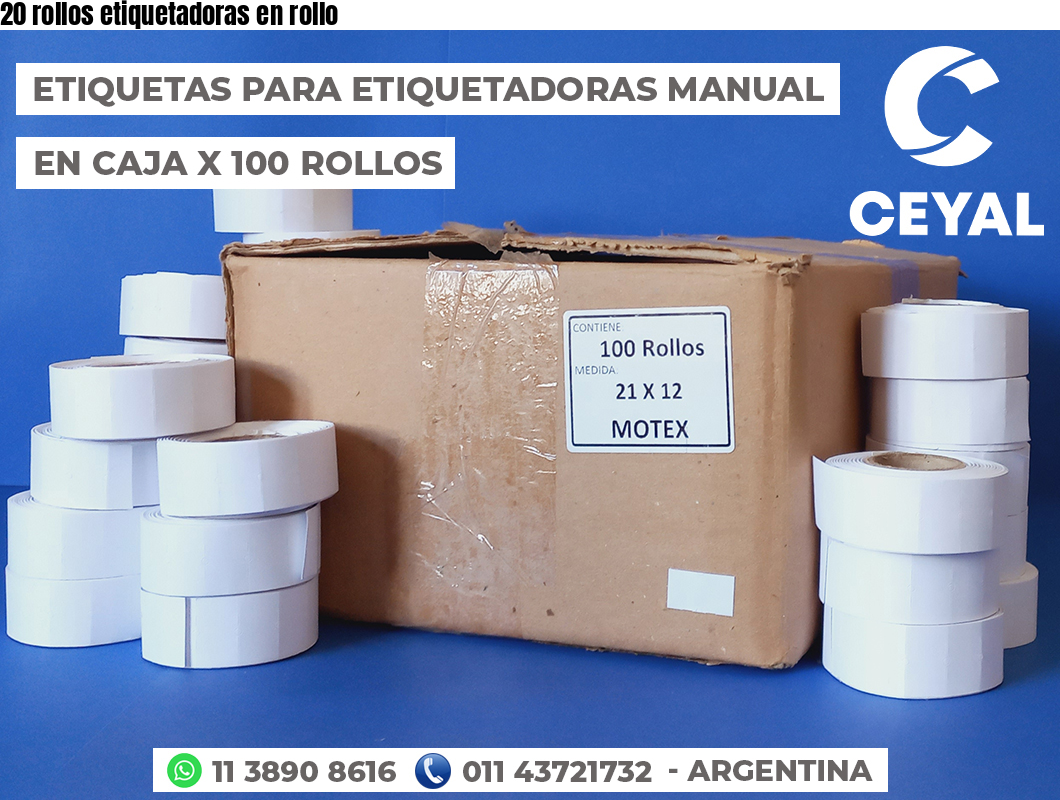 20 rollos etiquetadoras en rollo