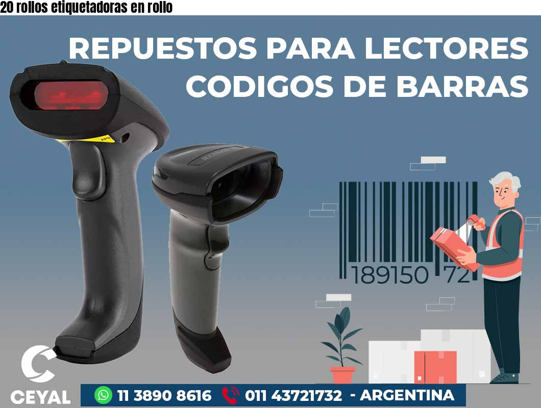 20 rollos etiquetadoras en rollo