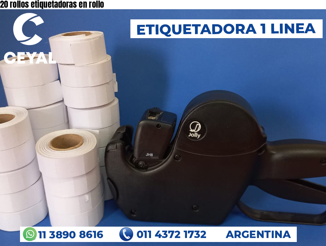 20 rollos etiquetadoras en rollo