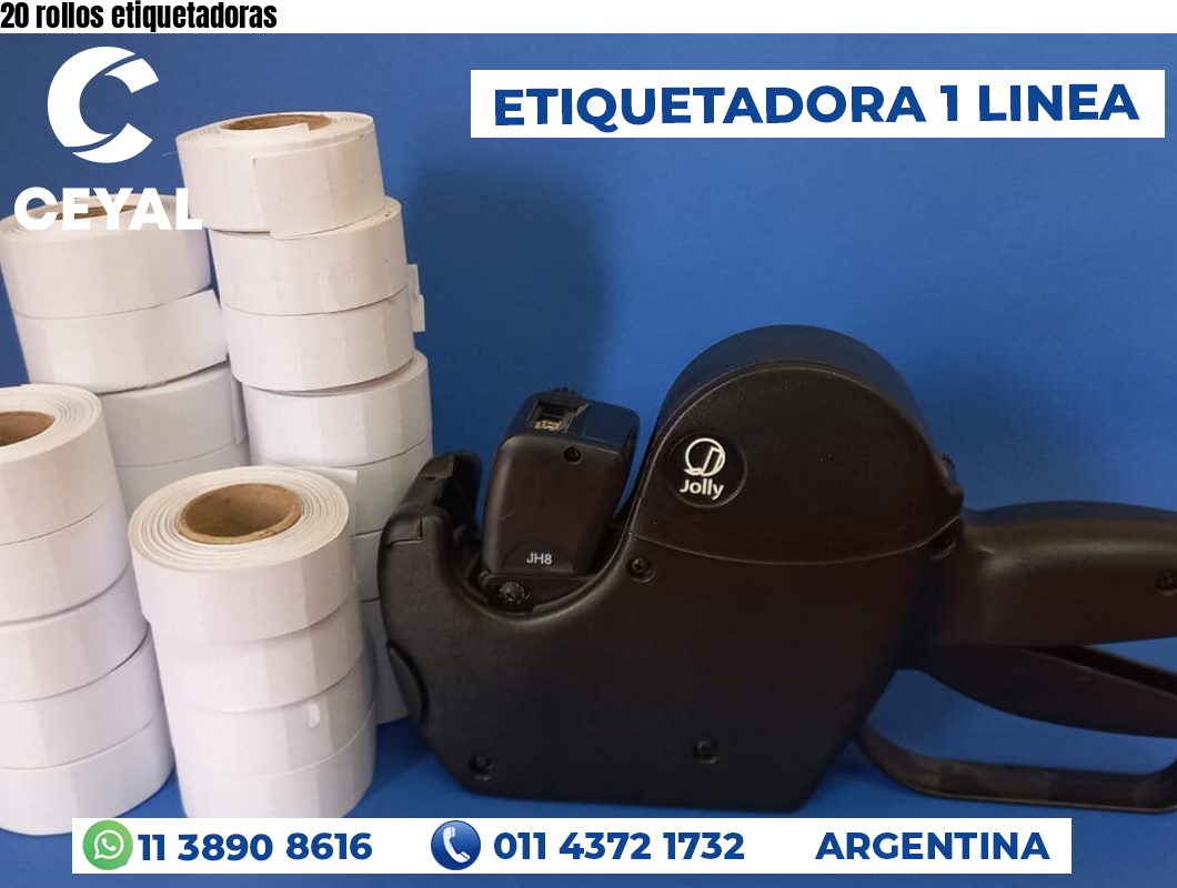 20 rollos etiquetadoras