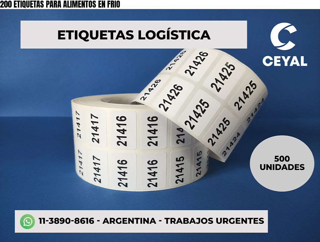 200 ETIQUETAS PARA ALIMENTOS EN FRIO