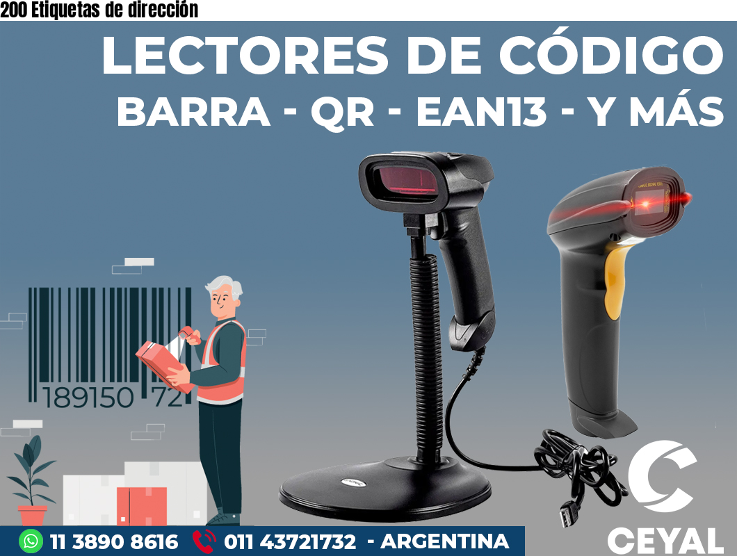 200 Etiquetas de dirección
