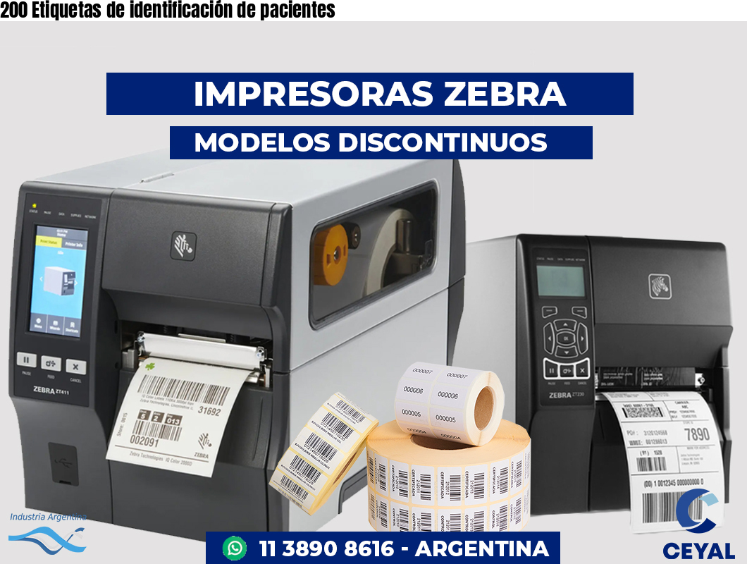 200 Etiquetas de identificación de pacientes