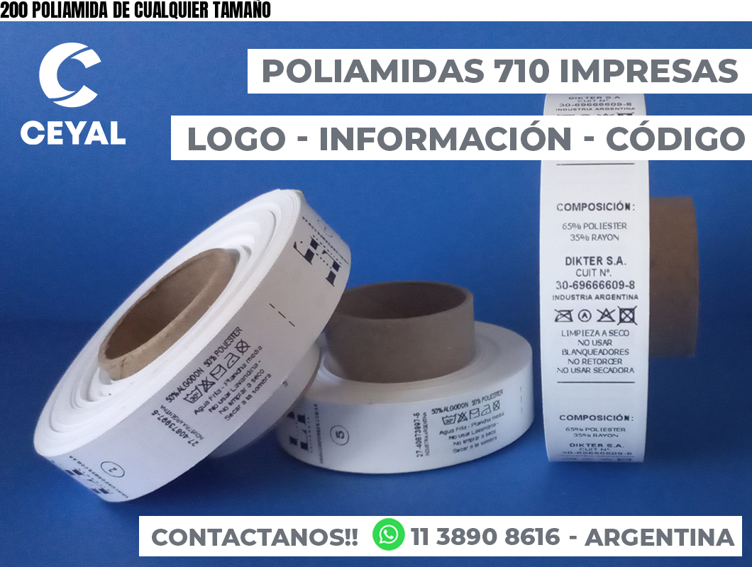 200 POLIAMIDA DE CUALQUIER TAMAÑO