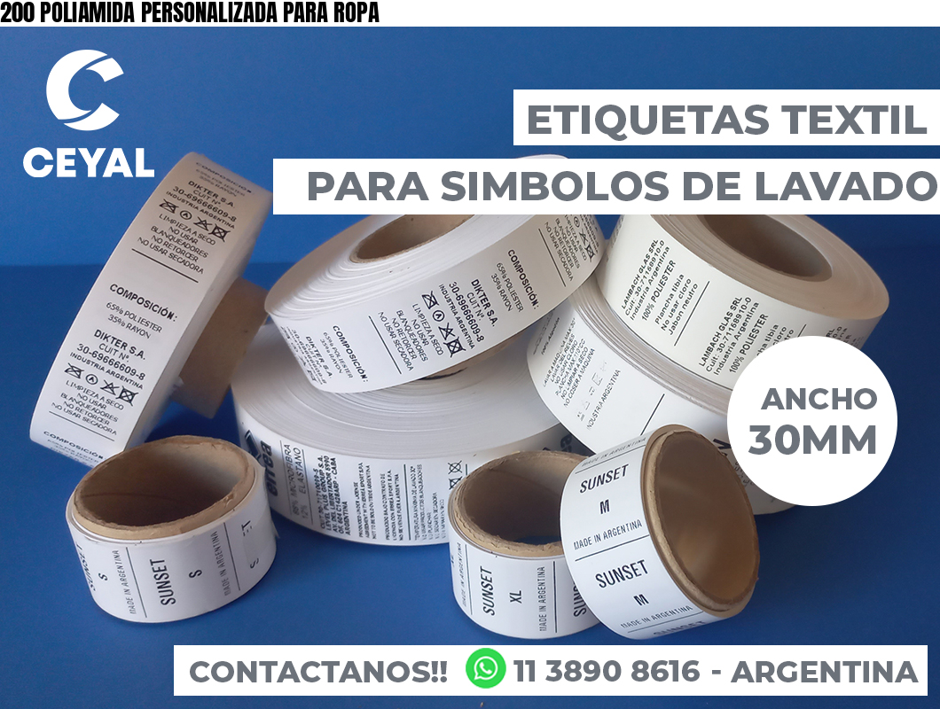 200 POLIAMIDA PERSONALIZADA PARA ROPA