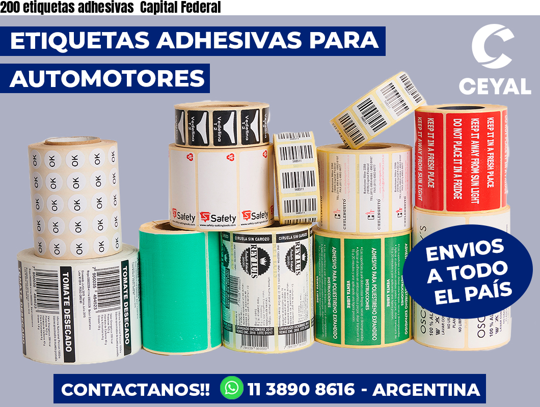 200 etiquetas adhesivas Capital Federal