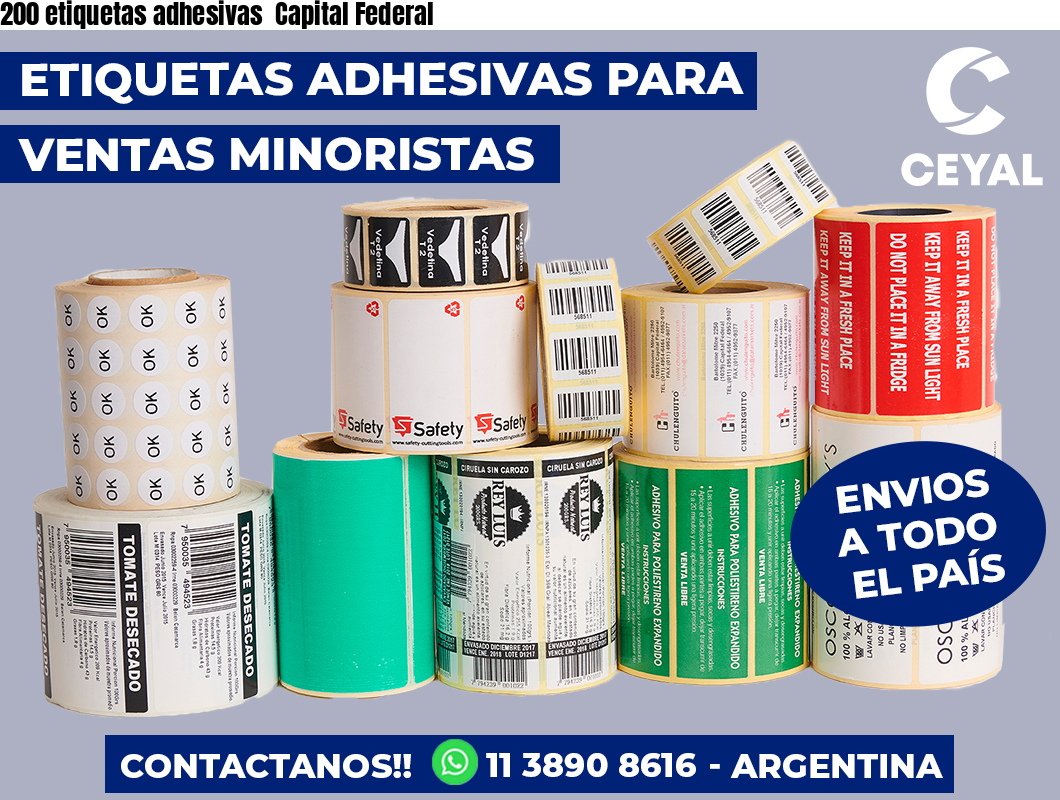 200 etiquetas adhesivas  Capital Federal
