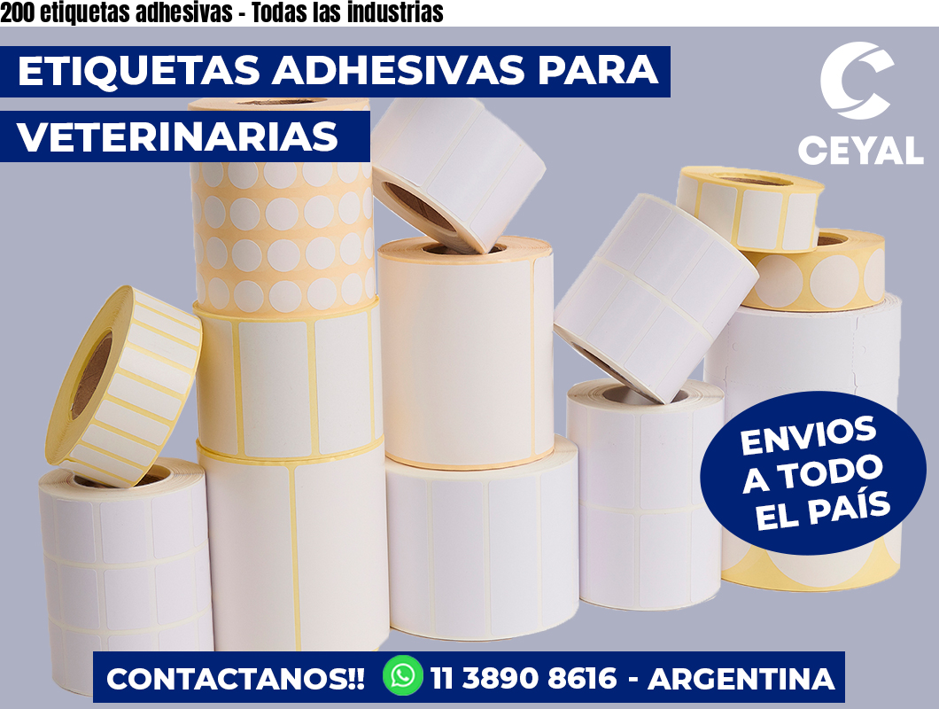 200 etiquetas adhesivas – Todas las industrias