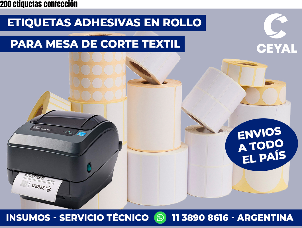 200 etiquetas confección