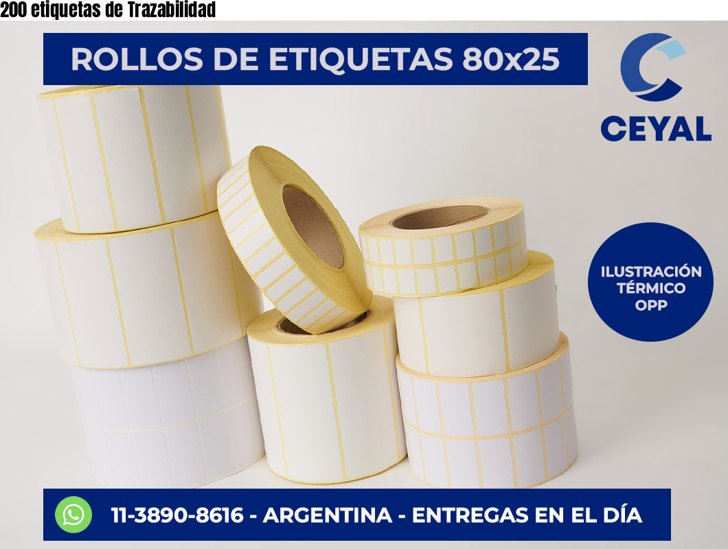 200 etiquetas de Trazabilidad