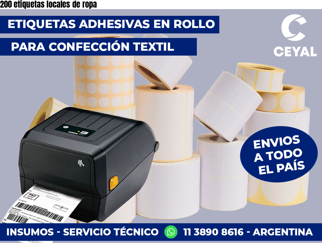 200 etiquetas locales de ropa