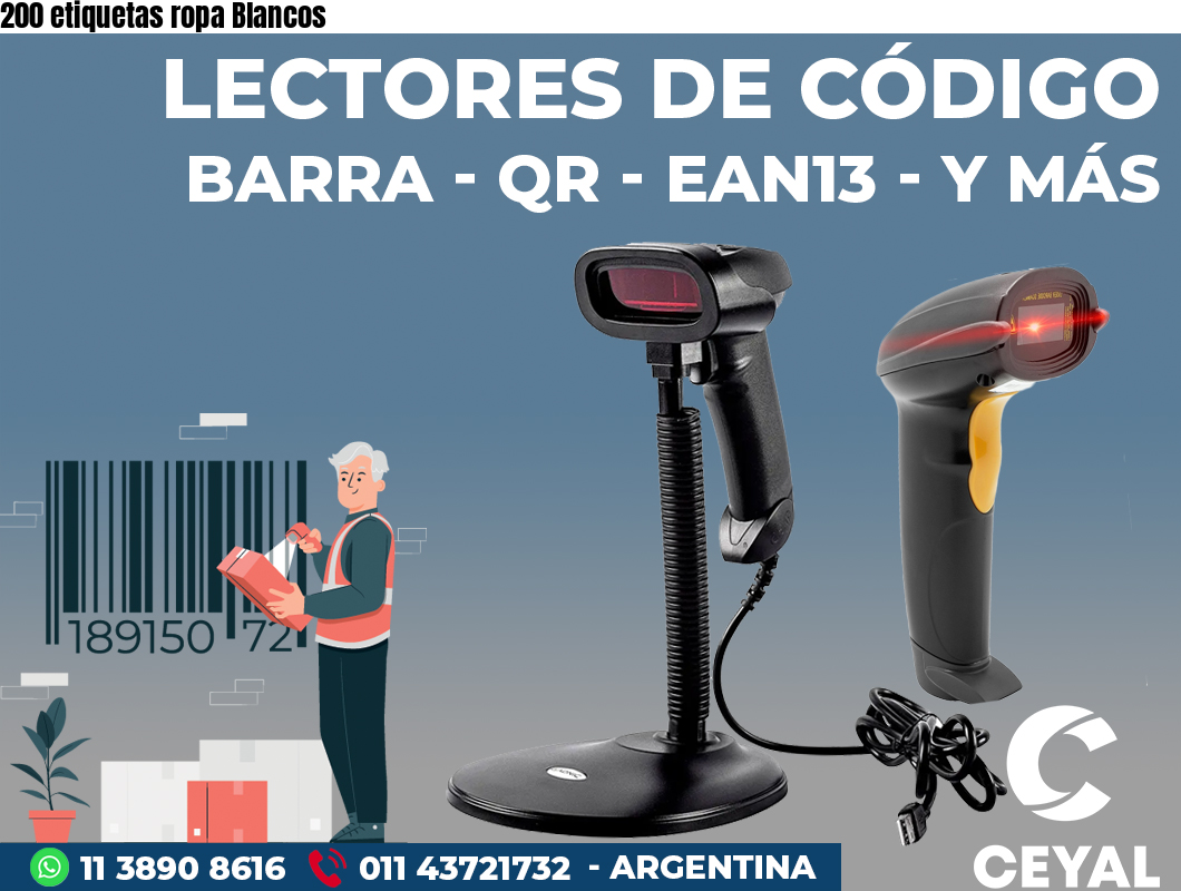 200 etiquetas ropa Blancos