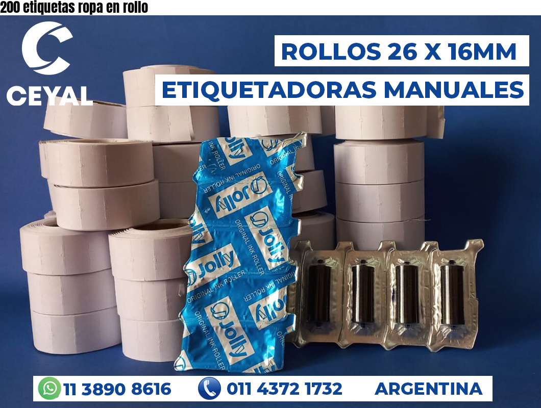 200 etiquetas ropa en rollo