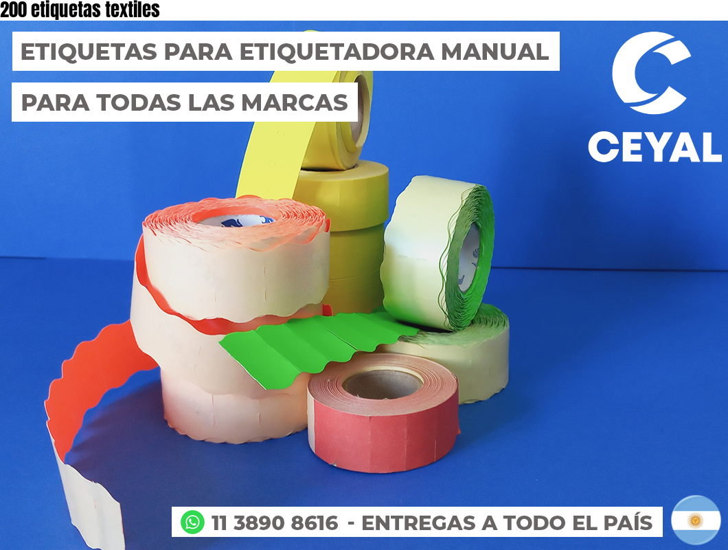 200 etiquetas textiles