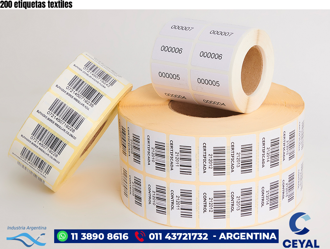 200 etiquetas textiles