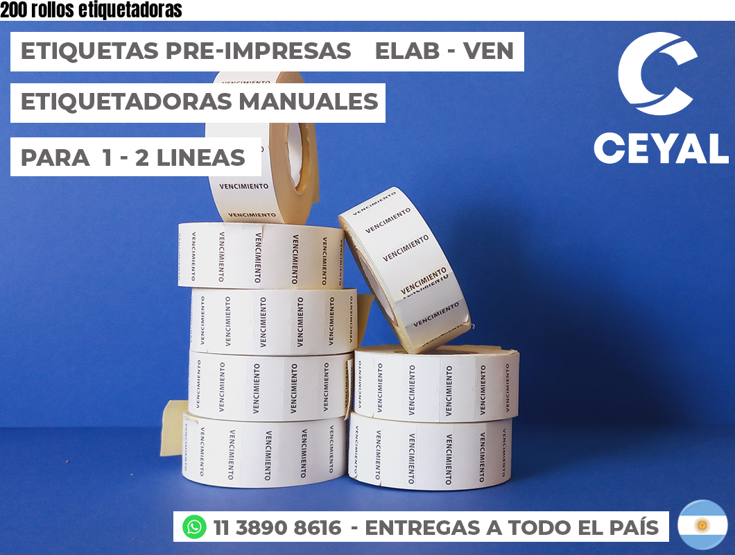 200 rollos etiquetadoras