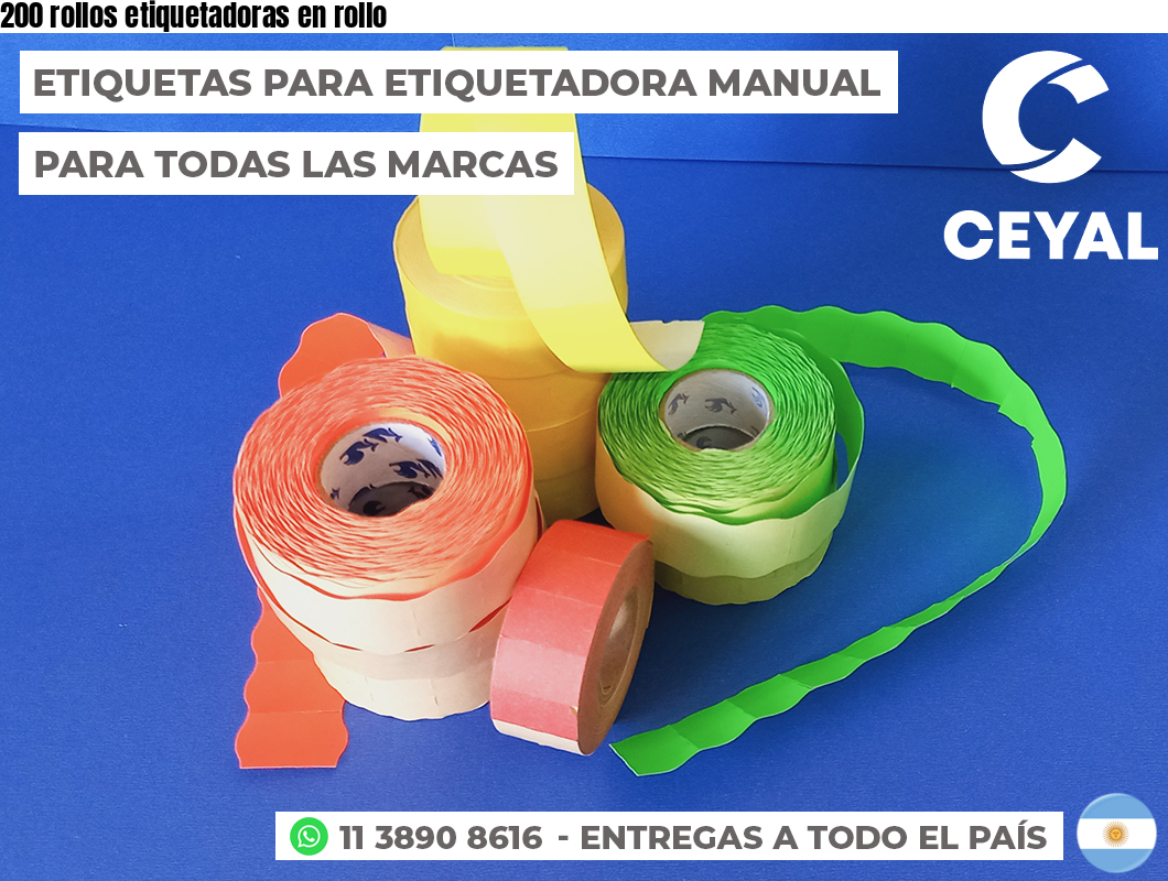 200 rollos etiquetadoras en rollo