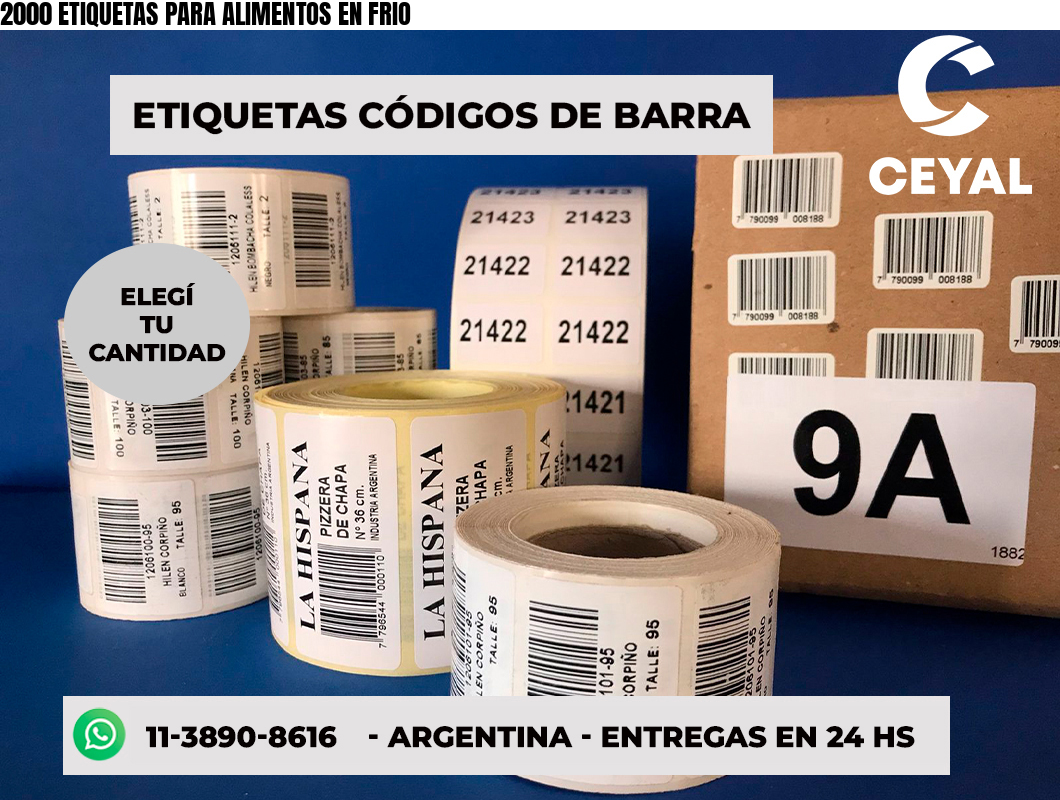 2000 ETIQUETAS PARA ALIMENTOS EN FRIO