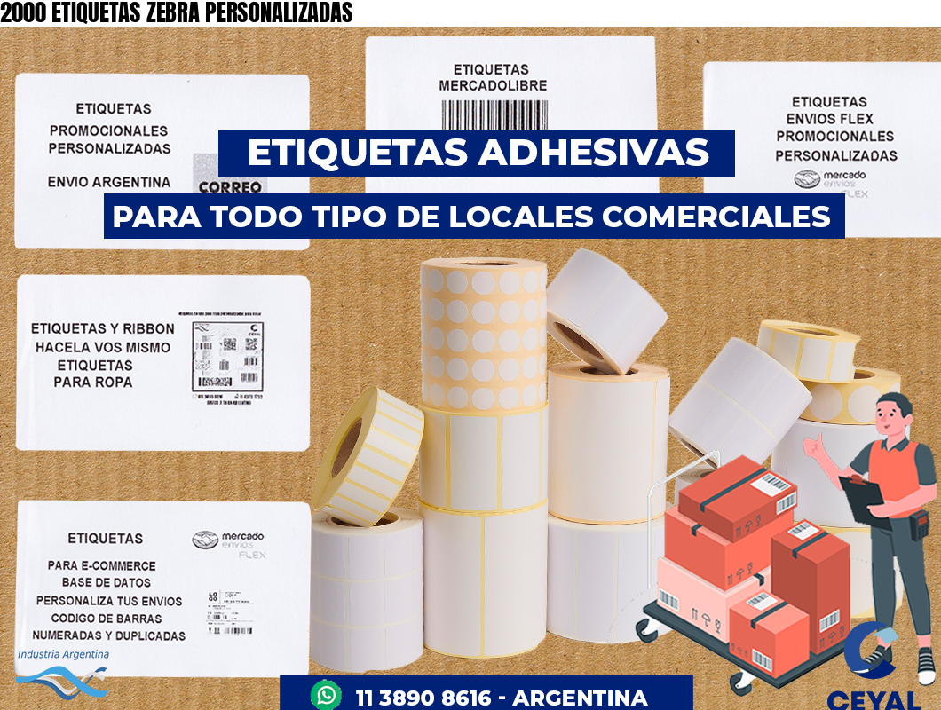 2000 ETIQUETAS ZEBRA PERSONALIZADAS