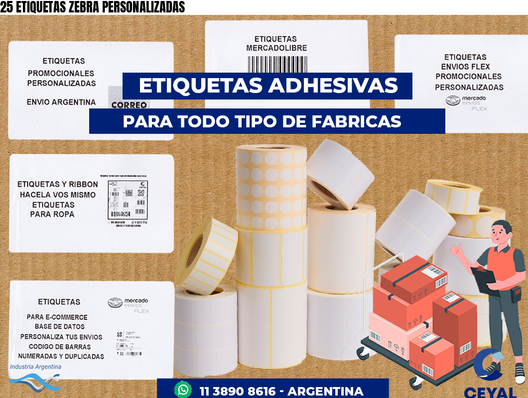 25 ETIQUETAS ZEBRA PERSONALIZADAS