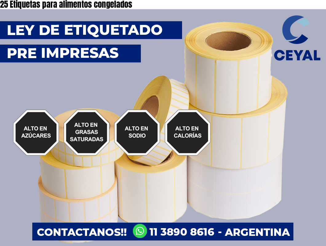 25 Etiquetas para alimentos congelados