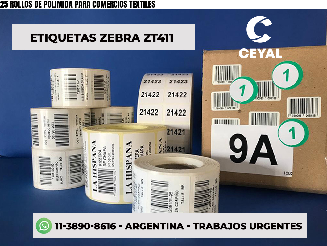 25 ROLLOS DE POLIMIDA PARA COMERCIOS TEXTILES
