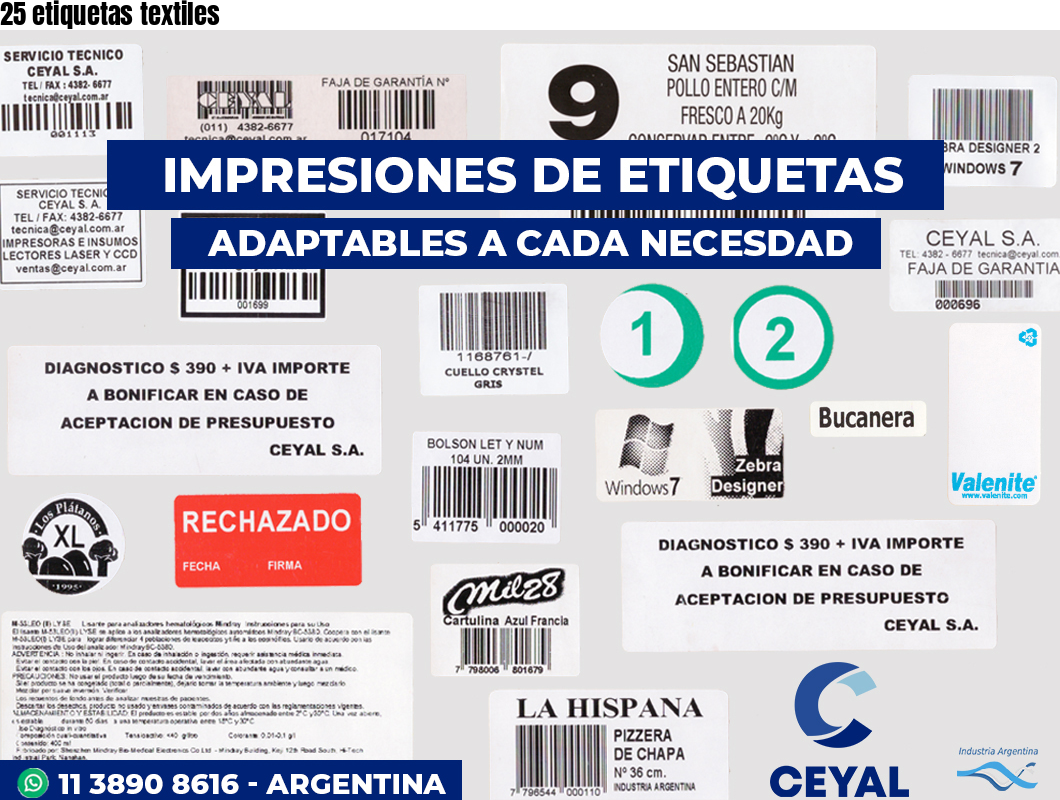 25 etiquetas textiles