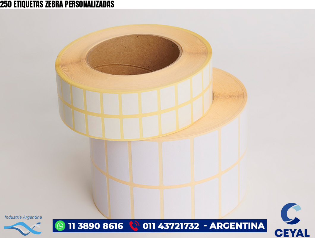250 ETIQUETAS ZEBRA PERSONALIZADAS