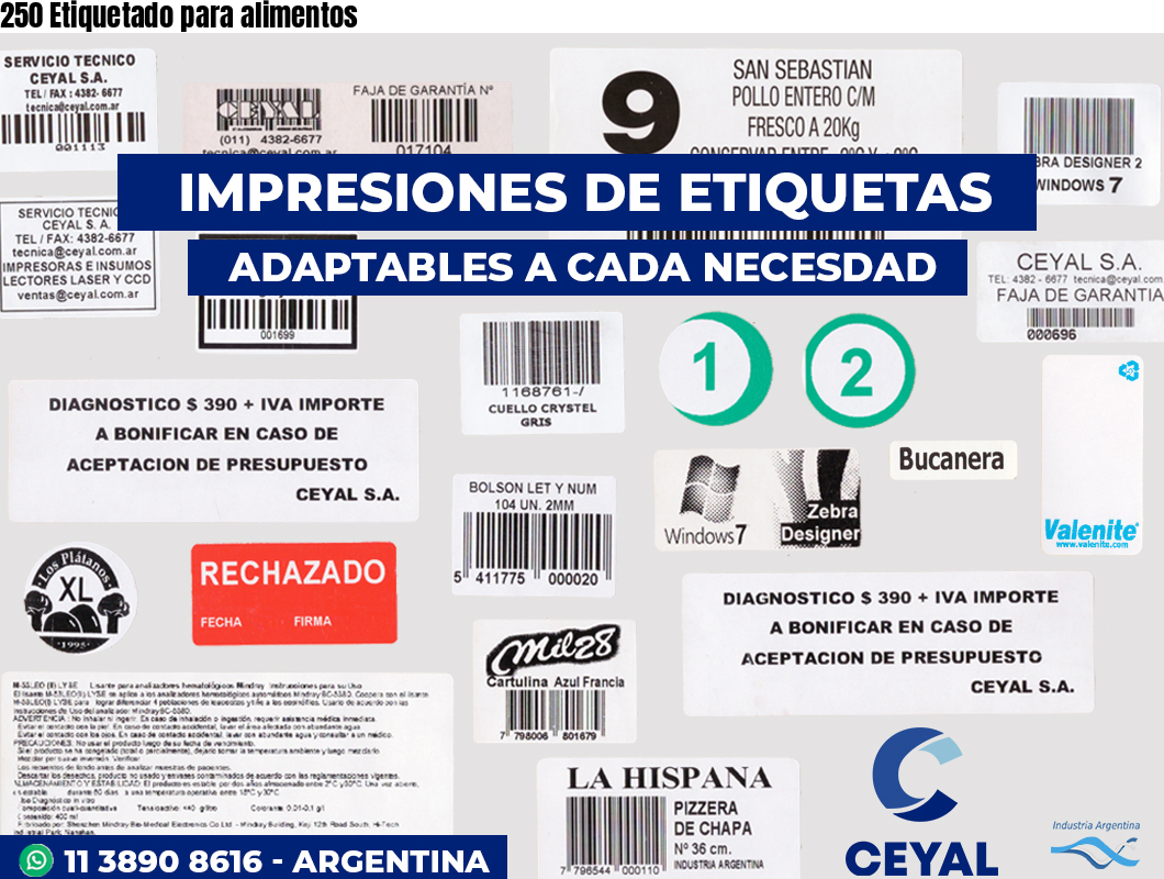 250 Etiquetado para alimentos