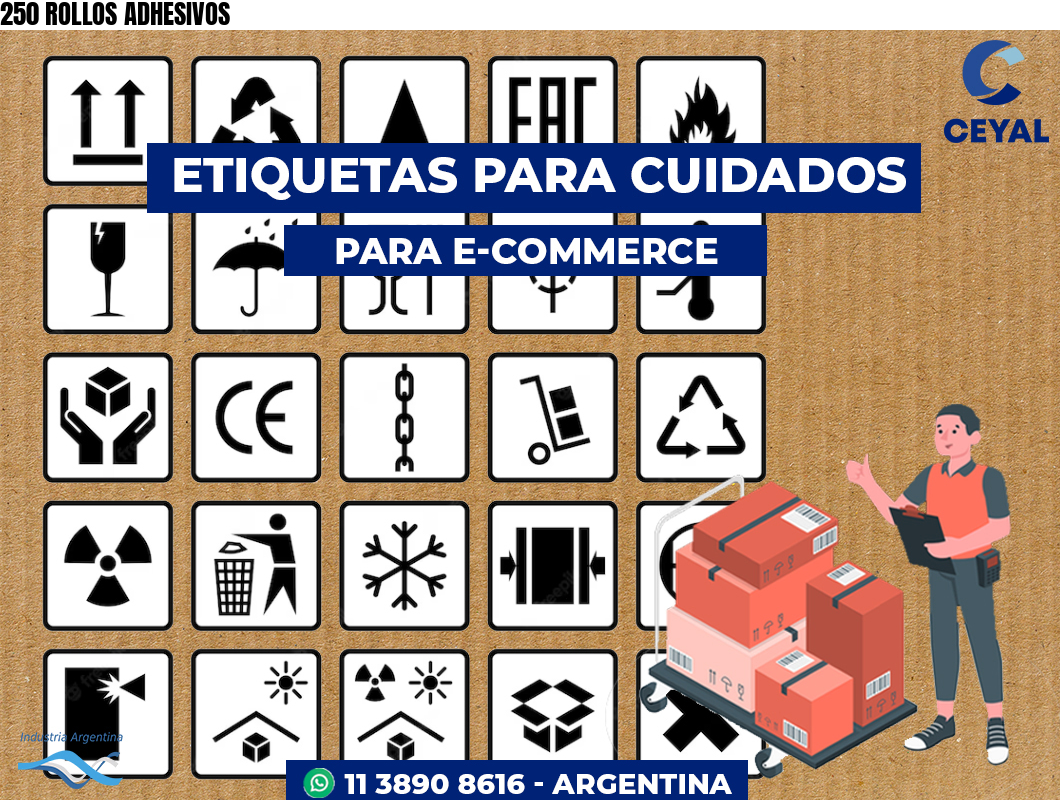 250 ROLLOS ADHESIVOS