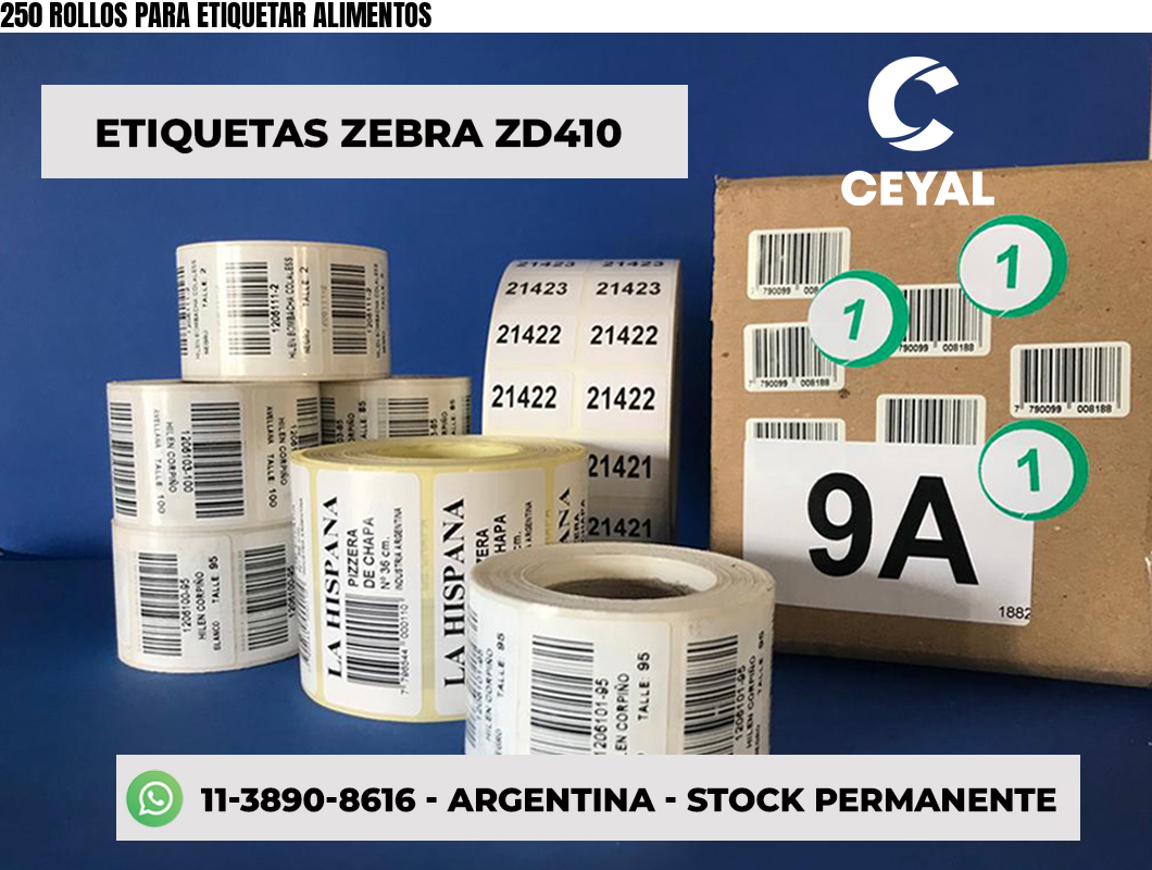250 ROLLOS PARA ETIQUETAR ALIMENTOS