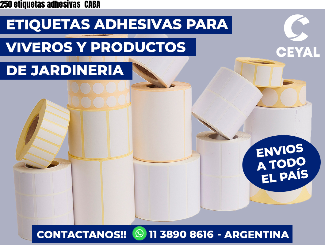250 etiquetas adhesivas CABA