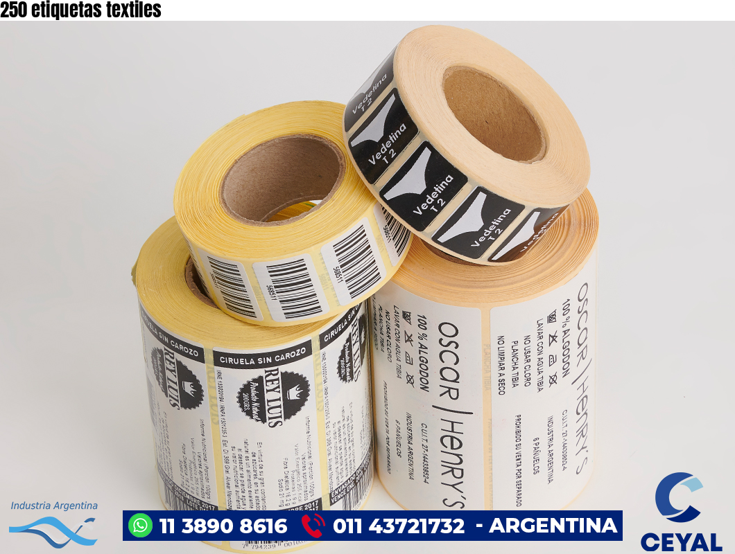 250 etiquetas textiles