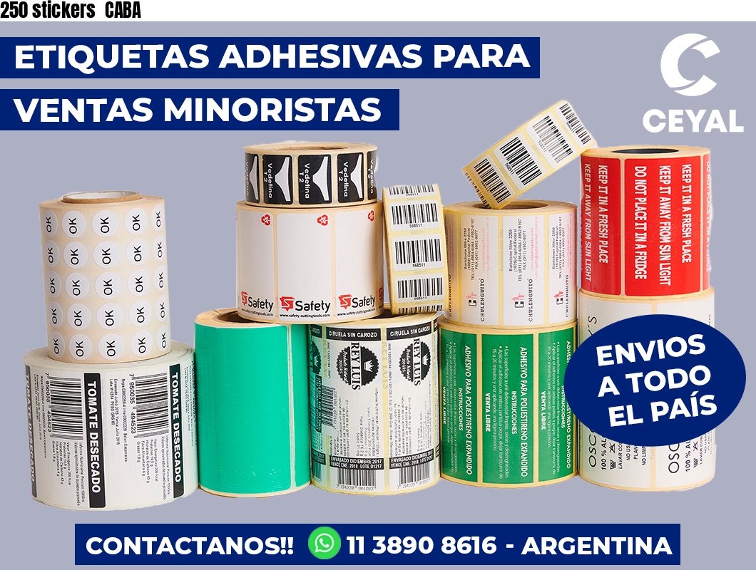 250 stickers  CABA