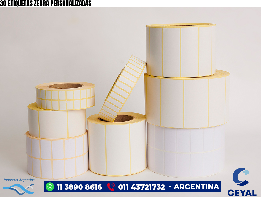 30 ETIQUETAS ZEBRA PERSONALIZADAS