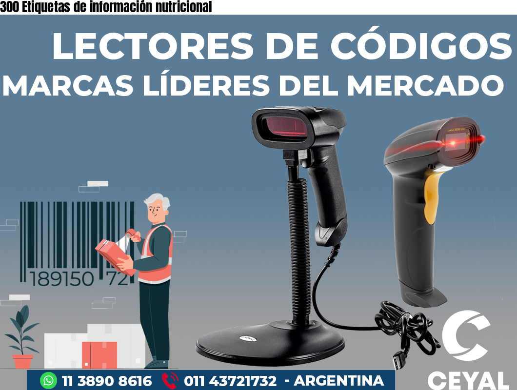 300 Etiquetas de información nutricional