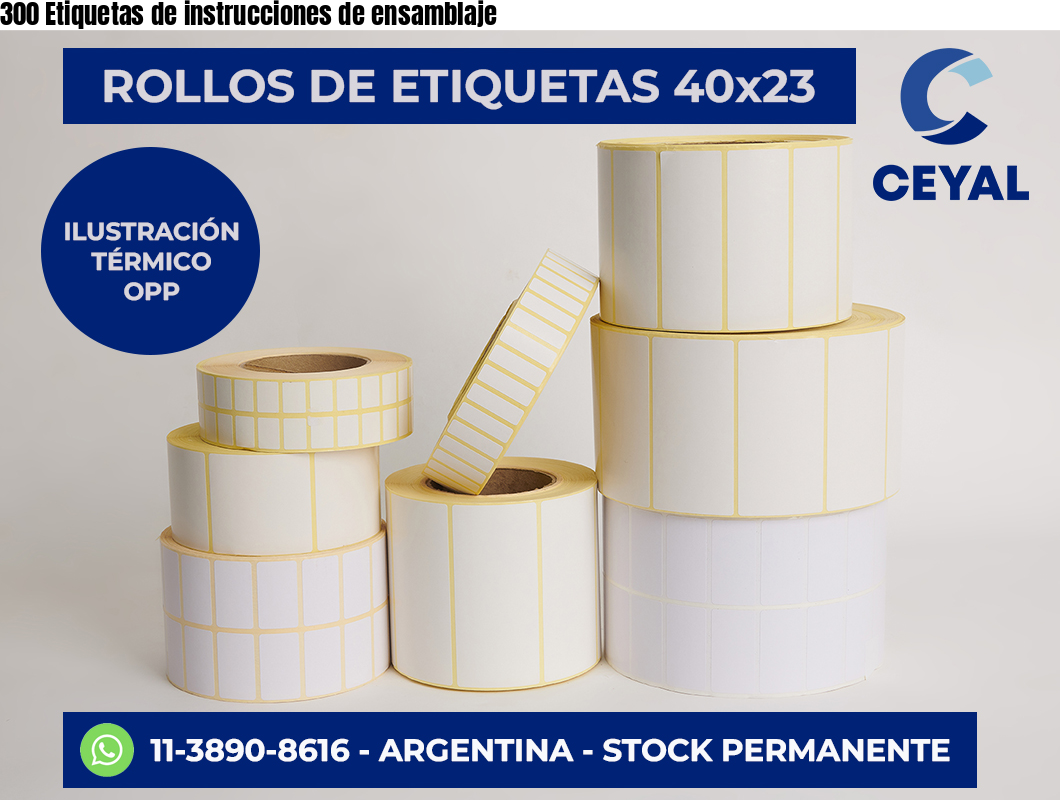 300 Etiquetas de instrucciones de ensamblaje