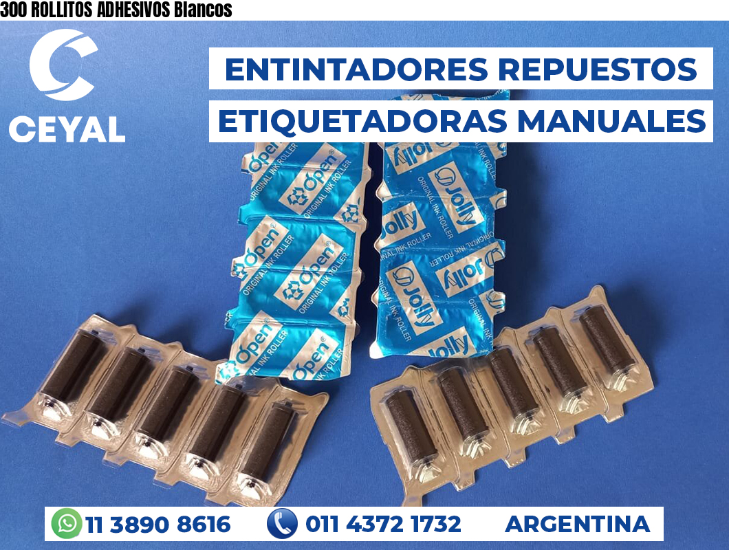 300 ROLLITOS ADHESIVOS Blancos