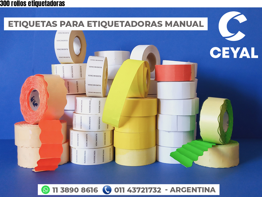 300 rollos etiquetadoras