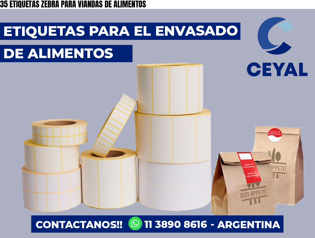 35 ETIQUETAS ZEBRA PARA VIANDAS DE ALIMENTOS