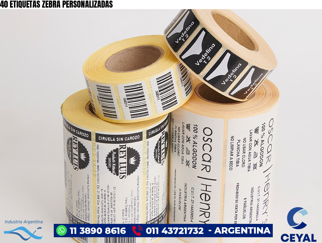 40 ETIQUETAS ZEBRA PERSONALIZADAS